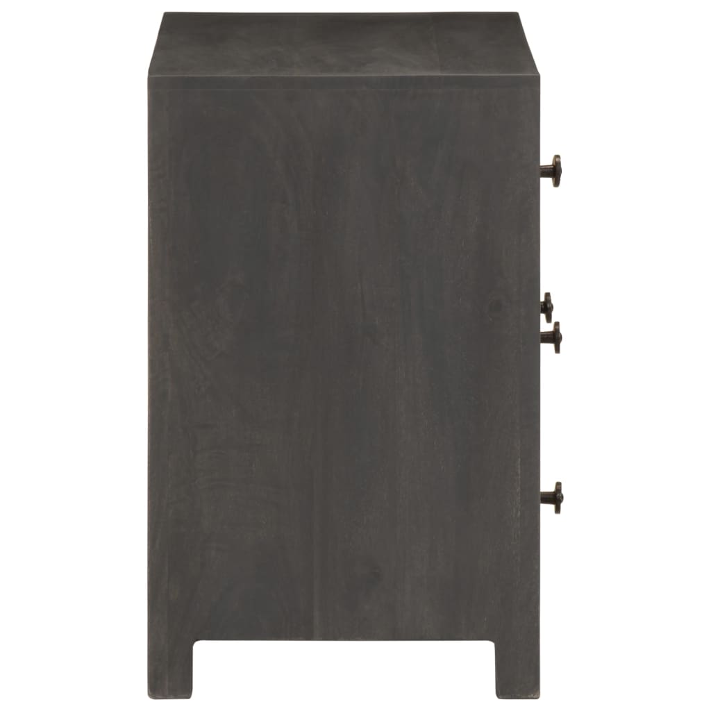 Dressoir 75x35x55 cm massief mangohout grijs en wit image 3