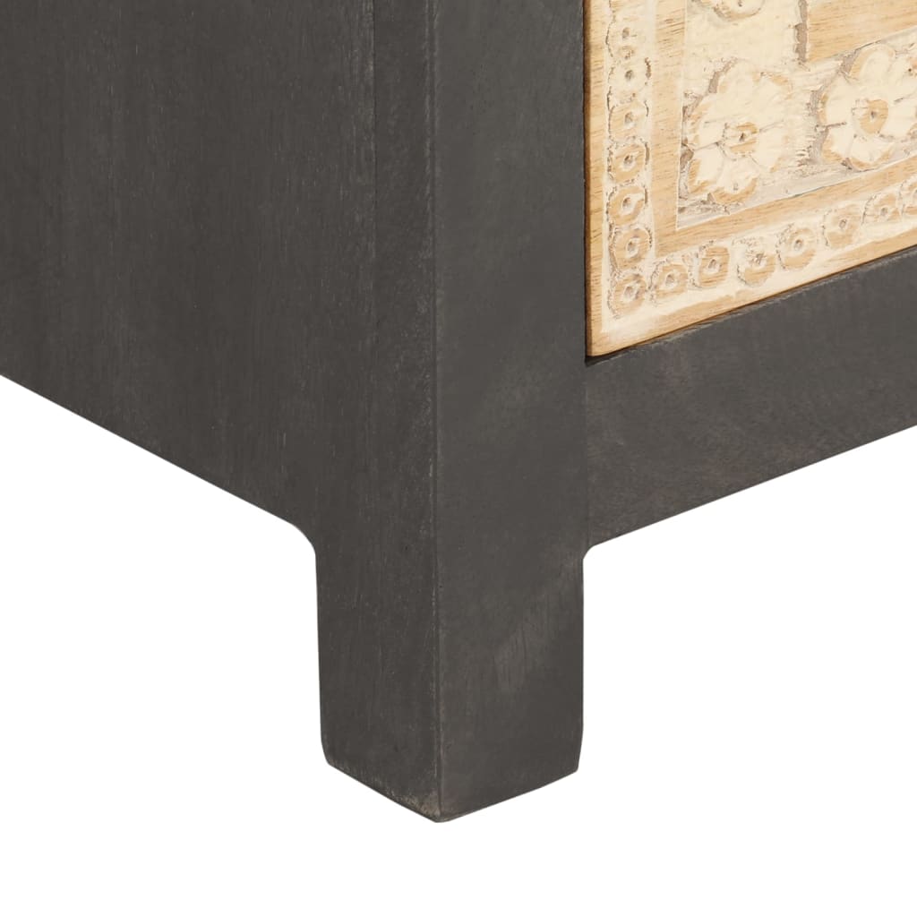 Dressoir 75x35x55 cm massief mangohout grijs en wit image 8