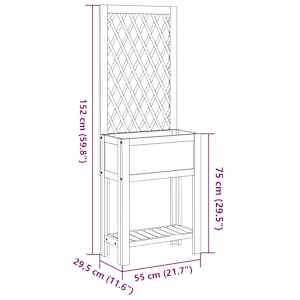 Truhlík s treláží a policí 55 x 29,5 x 152 cm masivní akácie - obrázek 8