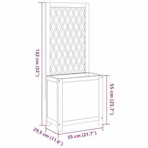 Truhlík s treláží 55 x 29,5 x 132 cm masivní akácie - obrázek 8