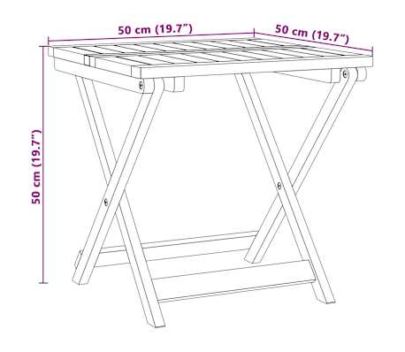 vidaXL Tuintafel inklapbaar 70x70x75 cm massief acaciahout