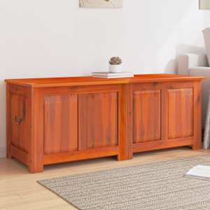 Skrinja za shranjevanje s pokrovom rjav trden akacijev les