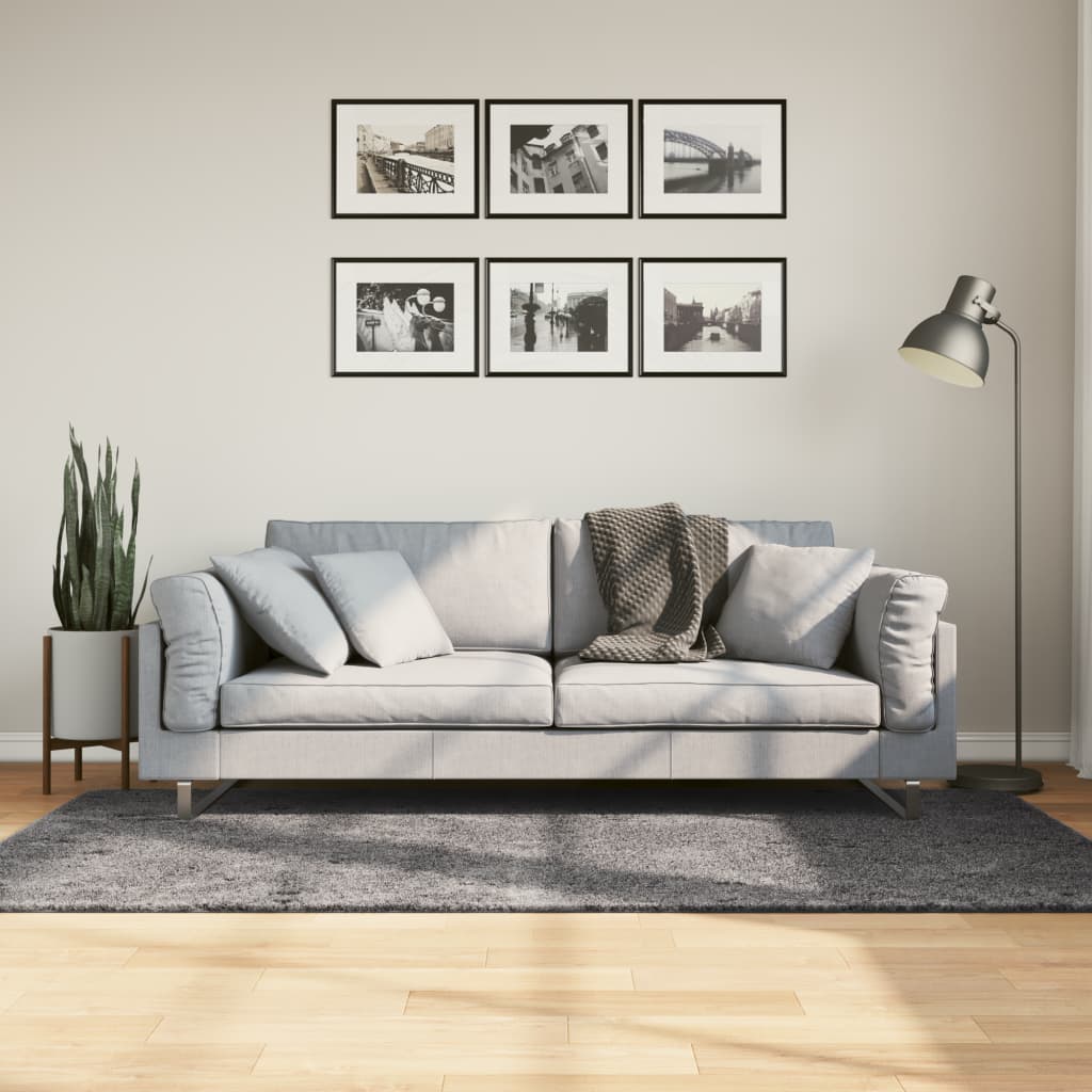 vidaXL Covor HUARTE, fir scurt, moale și lavabil, antracit, 100x200 cm