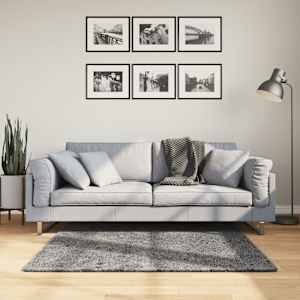 Koberec HUARTE krátký vlas měkký a pratelný antracit 120x120 cm - obrázek 1
