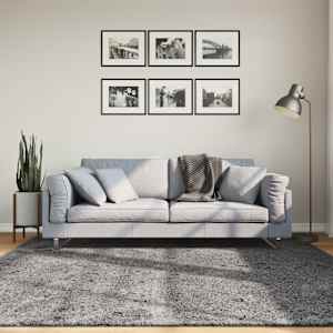 Preproga HUARTE s kratkimi vlakni pralna antracit 200x200 cm