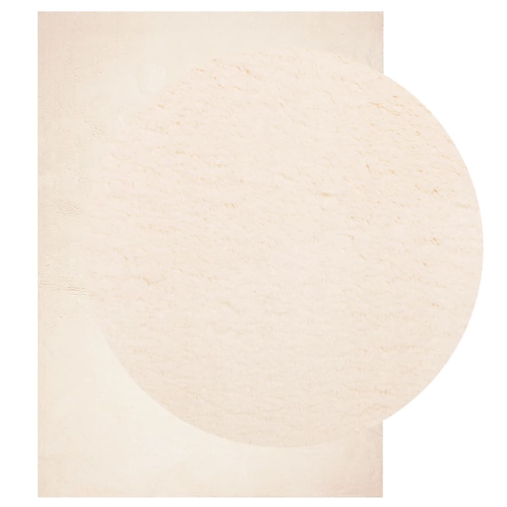 vidaXL Vloerkleed HUARTE laagpolig zacht wasbaar 120x170 cm beige afbeelding