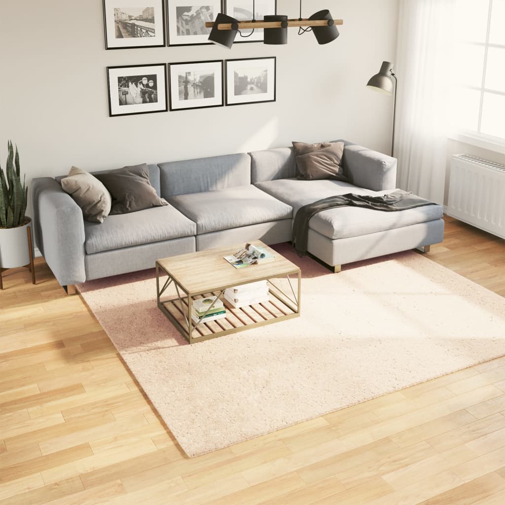 vidaXL gulvtæppe HUARTE 240x240 cm kort luv og vaskbart beige