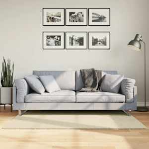 Koberec HUARTE krátký vlas měkký a pratelný krémový 80x150 cm - obrázek 1
