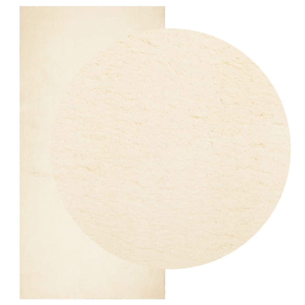 vidaXL HUARTE krémszínű rövid szálú puha és mosható szőnyeg 100x200 cm