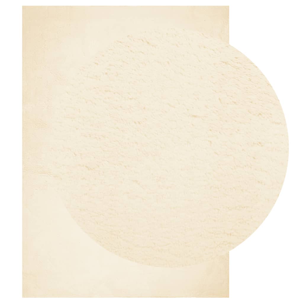 vidaXL Vloerkleed HUARTE laagpolig zacht wasbaar 120x170 cm crème afbeelding