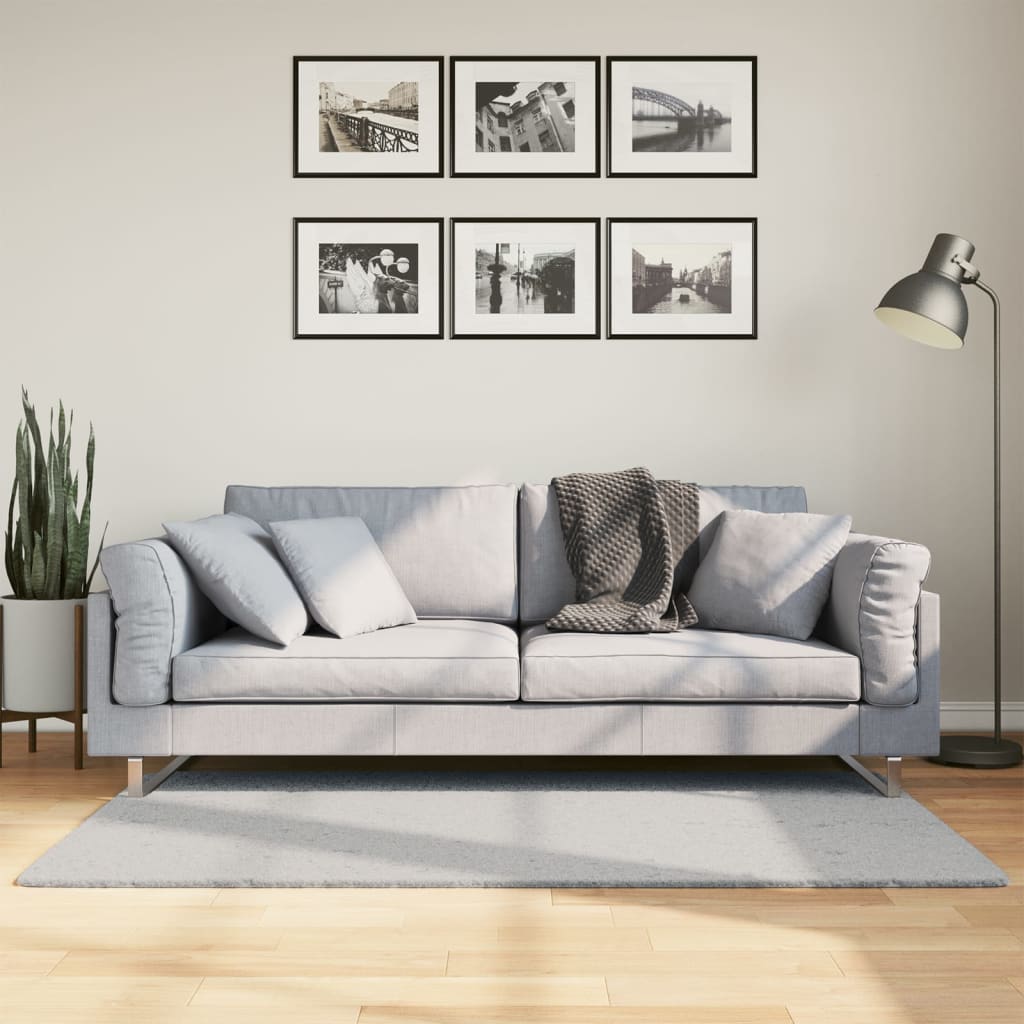 vidaXL gulvtæppe HUARTE 80x150 cm kort luv og vaskbart grå