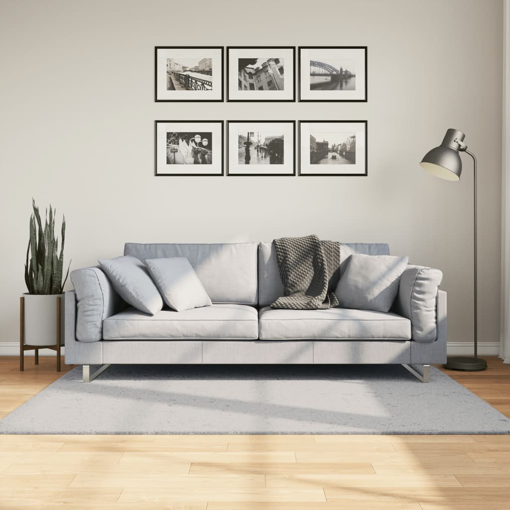 vidaXL gulvtæppe HUARTE 120x170 cm kort luv og vaskbart grå