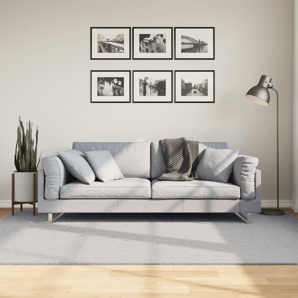 vidaXL gulvtæppe HUARTE 160x230 cm kort luv og vaskbart grå
