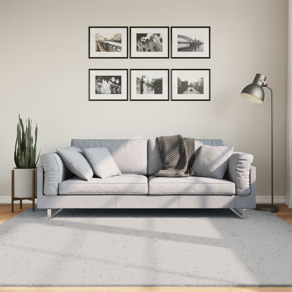 vidaXL gulvtæppe HUARTE 200x200 cm kort luv og vaskbart grå