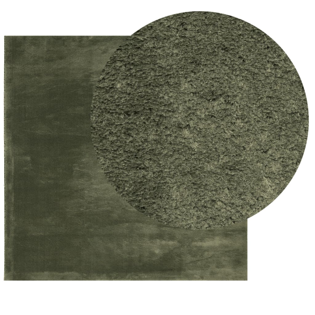 vidaXL Covor HUARTE, fir scurt moale și lavabil verde pădure 160x160cm