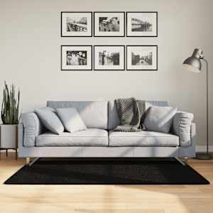 Koberec HUARTE krátký vlas měkký a pratelný černý 80x150 cm - obrázek 1