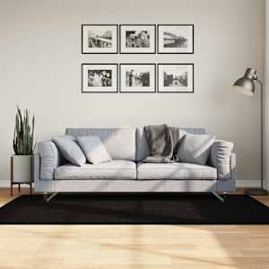 Koberec HUARTE krátký vlas měkký a pratelný černý 100x200 cm - obrázek 1