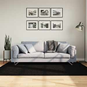 Koberec HUARTE krátký vlas měkký a pratelný černý 140x200 cm - obrázek 1