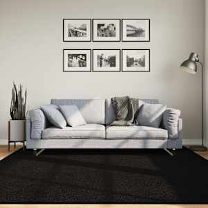 Koberec HUARTE krátký vlas měkký a pratelný černý 200x200 cm - obrázek 1