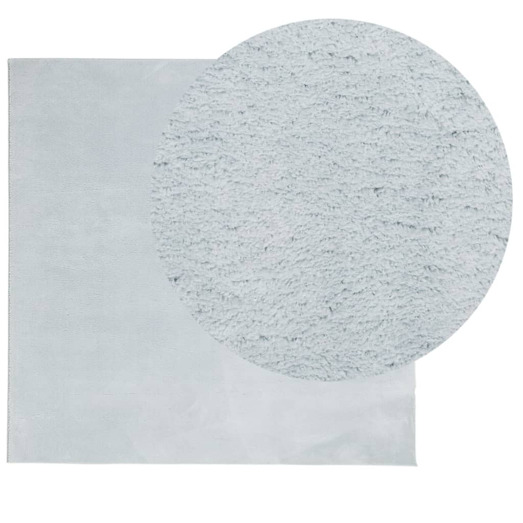 Teppich HUARTE Kurzflor Weich und Waschbar Blau 160x160 cm