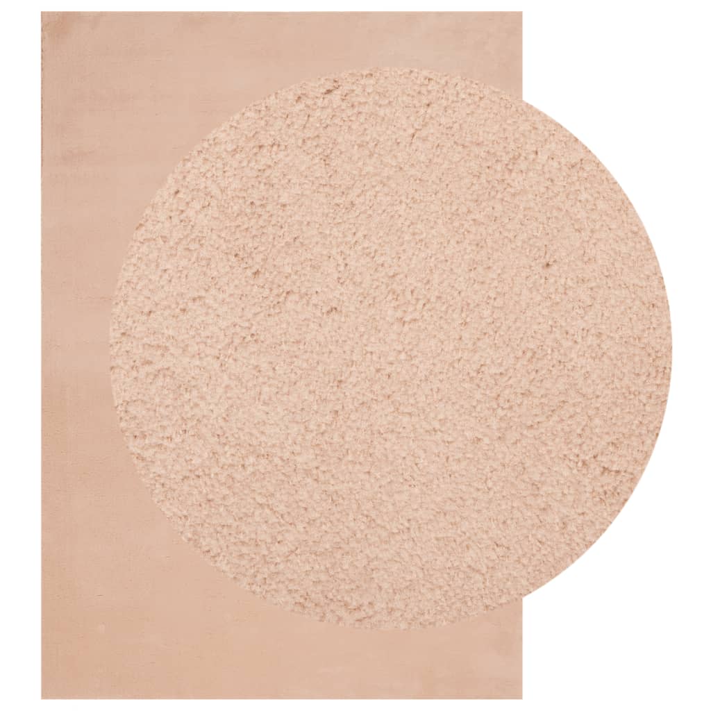 vidaXL Vloerkleed HUARTE laagpolig zacht wasbaar 140x200 cm roze afbeelding