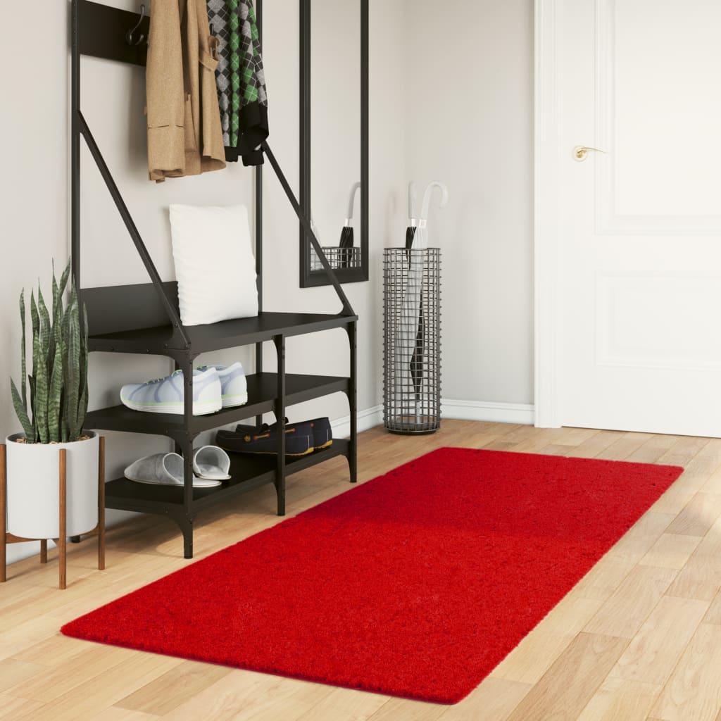 Teppich HUARTE Kurzflor Weich und Waschbar Rot 80×200 cm