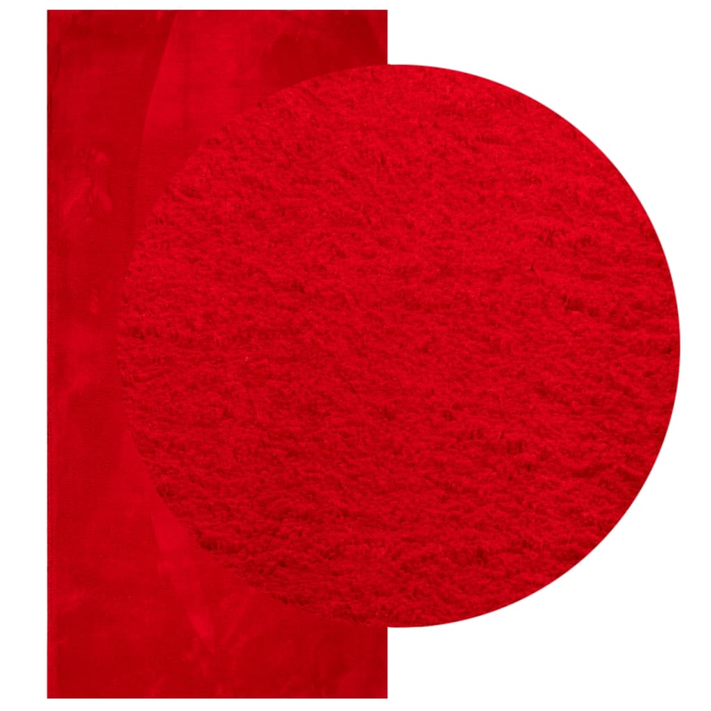 vidaXL Vloerkleed HUARTE laagpolig zacht wasbaar 100x200 cm rood afbeelding
