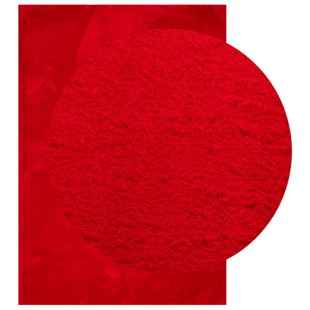 vidaXL Vloerkleed HUARTE laagpolig zacht wasbaar 140x200 cm rood afbeelding