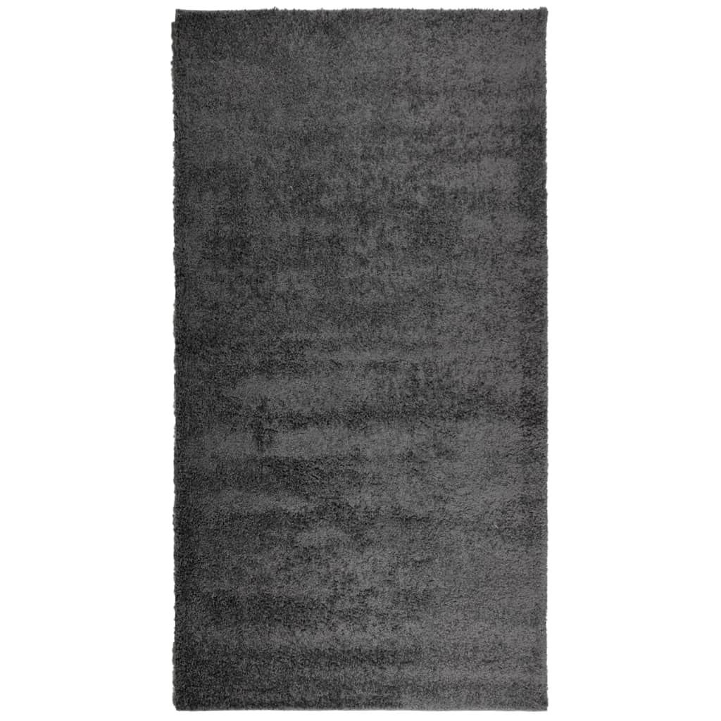 vidaXL Shaggy koberec PAMPLONA, vysokĂ˝ vlas, modernĂ˝ antracit 80x150cm