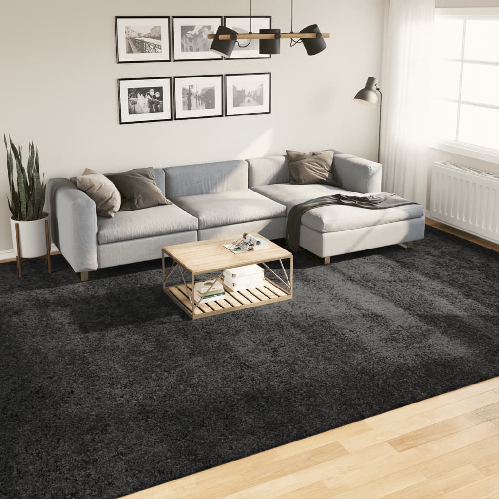 Teppich Shaggy Hochflor Modern Anthrazit 300×400 cm