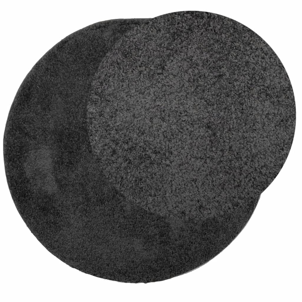 vidaXL Vloerkleed PAMPLONA shaggy hoogpolig modern Ø 240 cm antraciet afbeelding