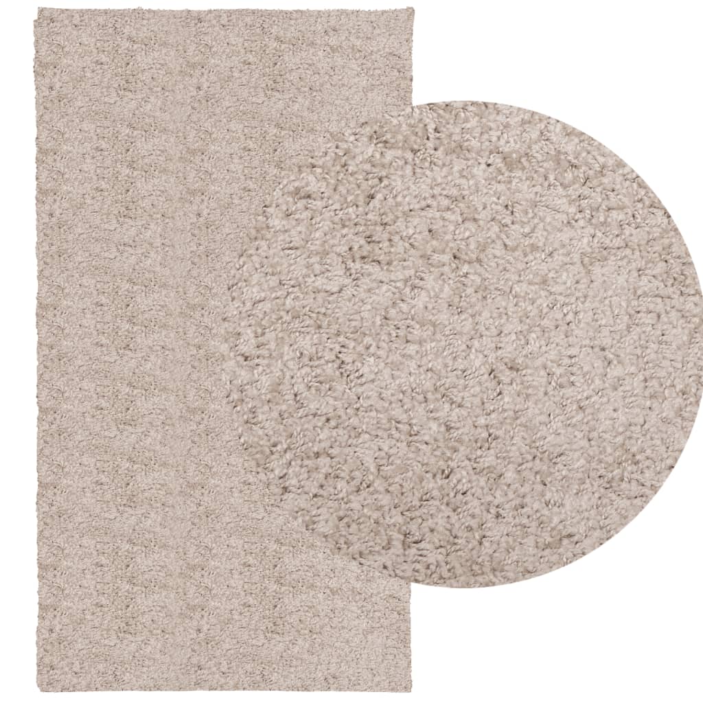 vidaXL Vloerkleed PAMPLONA shaggy hoogpolig modern 60x110 cm beige afbeelding