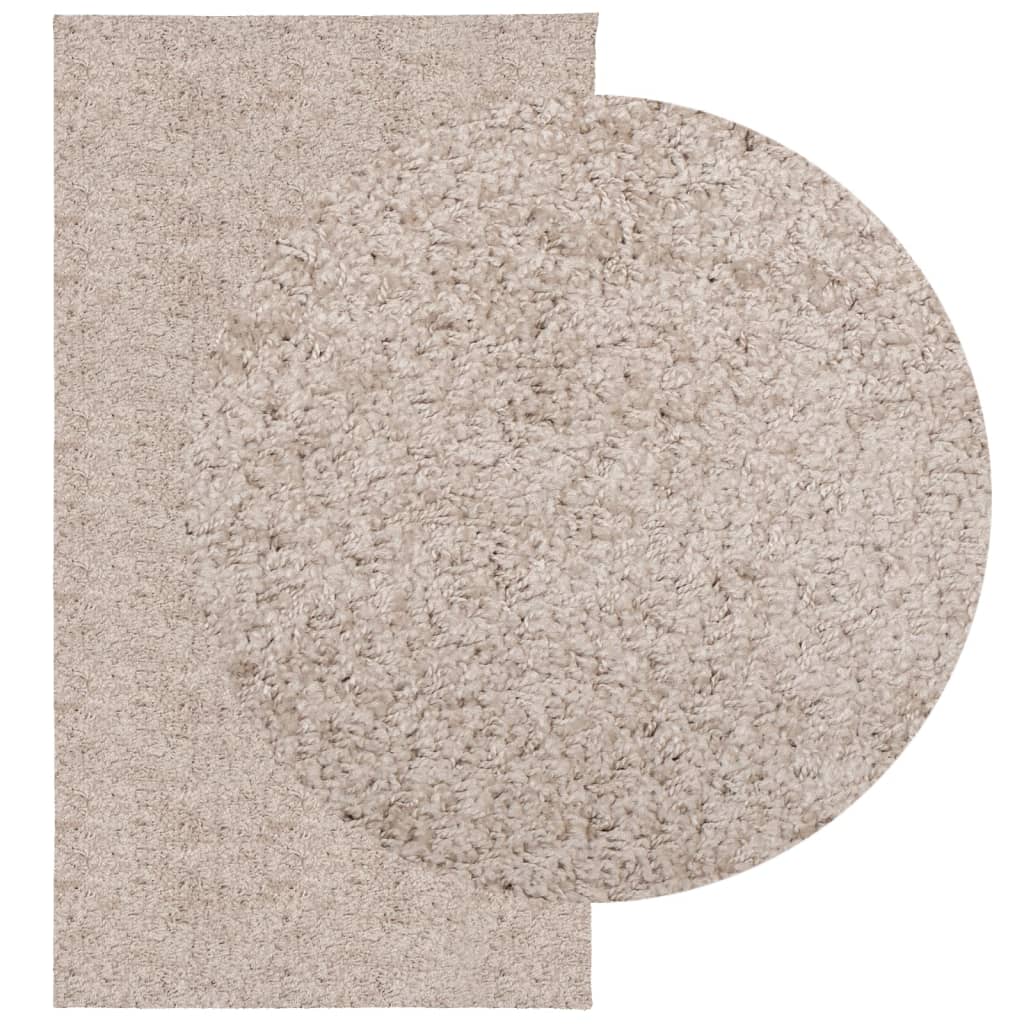 vidaXL Vloerkleed PAMPLONA shaggy hoogpolig modern 80x150 cm beige afbeelding