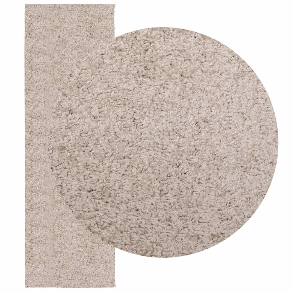 vidaXL Vloerkleed PAMPLONA shaggy hoogpolig modern 80x250 cm beige afbeelding