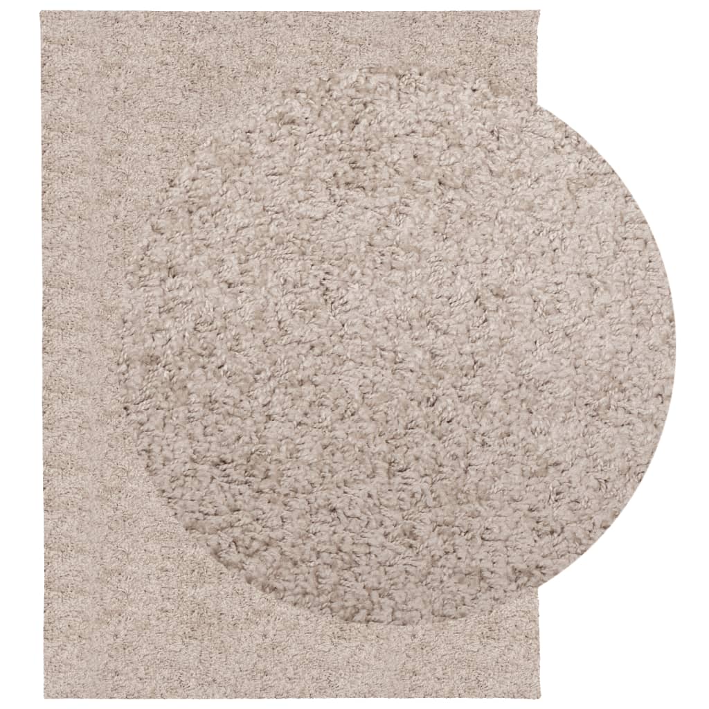 vidaXL Vloerkleed PAMPLONA shaggy hoogpolig modern 140x200 cm beige afbeelding