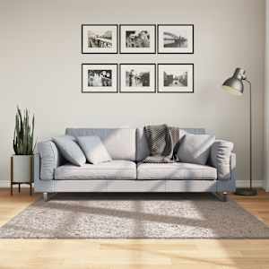 Koberec PAMPLONA s vysokým vlasem moderní béžový 160 x 160 cm - obrázek 1