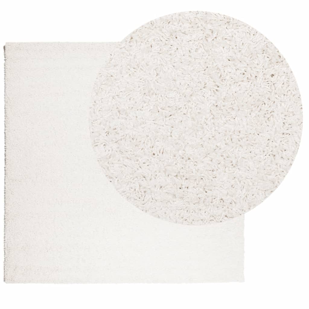vidaXL Vloerkleed PAMPLONA shaggy hoogpolig modern 160x160 cm crème afbeelding
