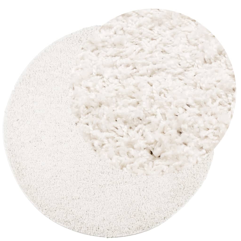 vidaXL Vloerkleed PAMPLONA shaggy hoogpolig modern Ø 100 cm crèmekleur afbeelding