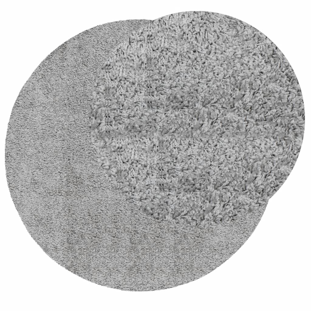 vidaXL Vloerkleed PAMPLONA shaggy hoogpolig modern Ø 80 cm grijs afbeelding