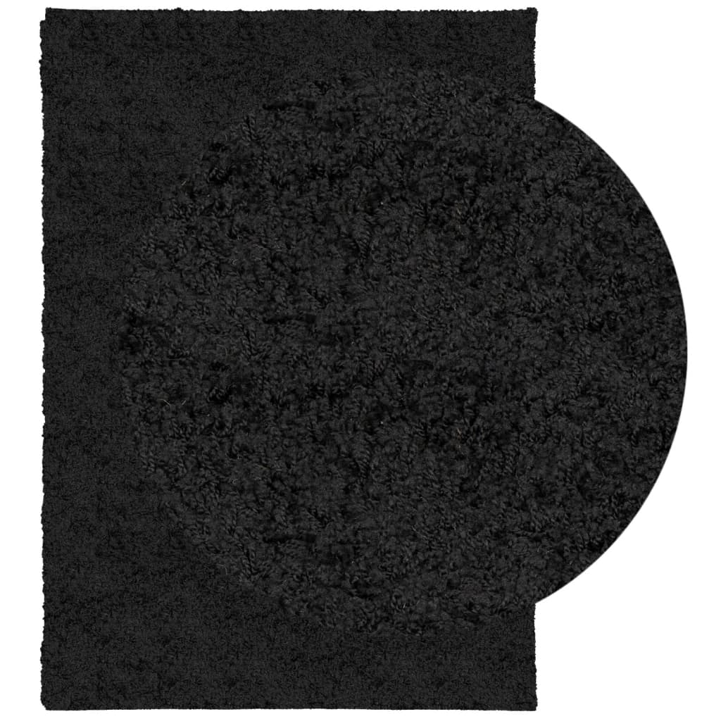 vidaXL Vloerkleed PAMPLONA shaggy hoogpolig modern 160x230 cm zwart afbeelding