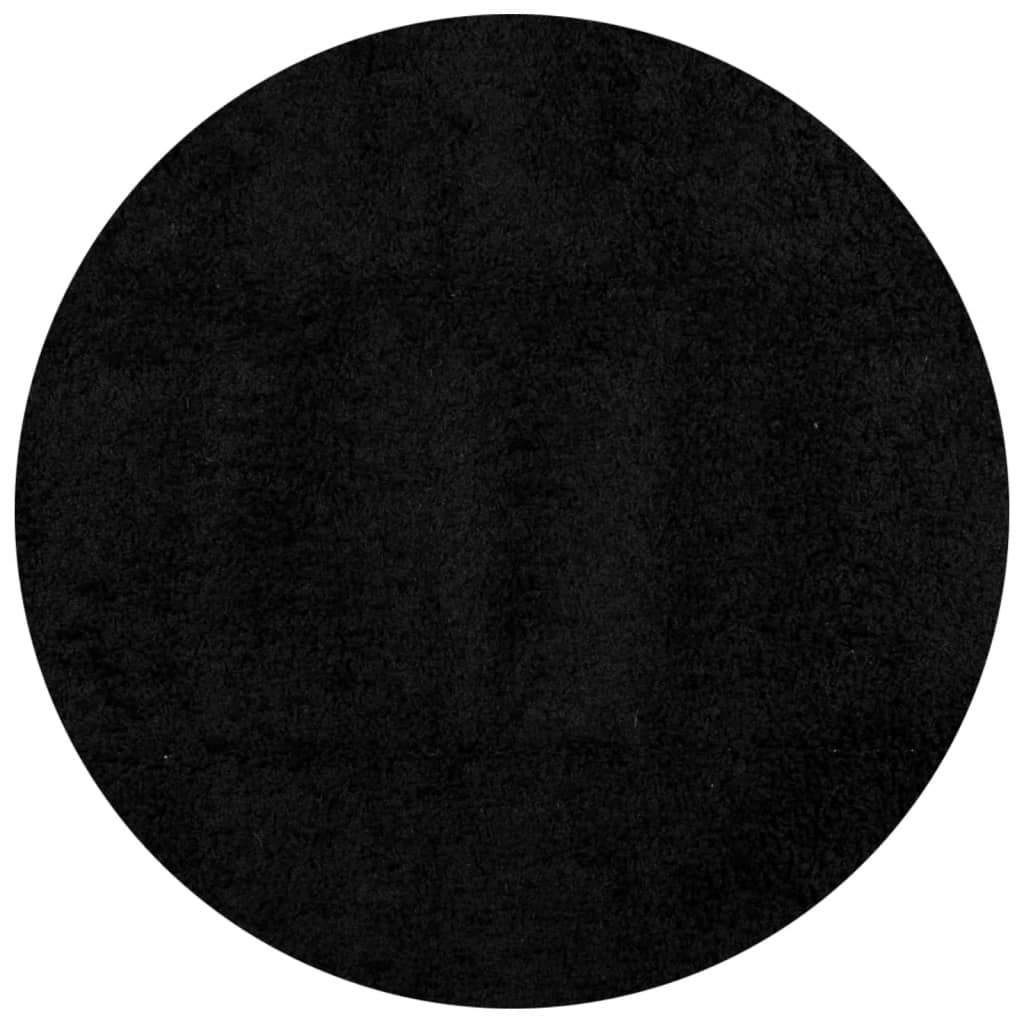 vidaXL kõrge narmaga Shaggy vaip, must, Ø 100 cm-image-375288