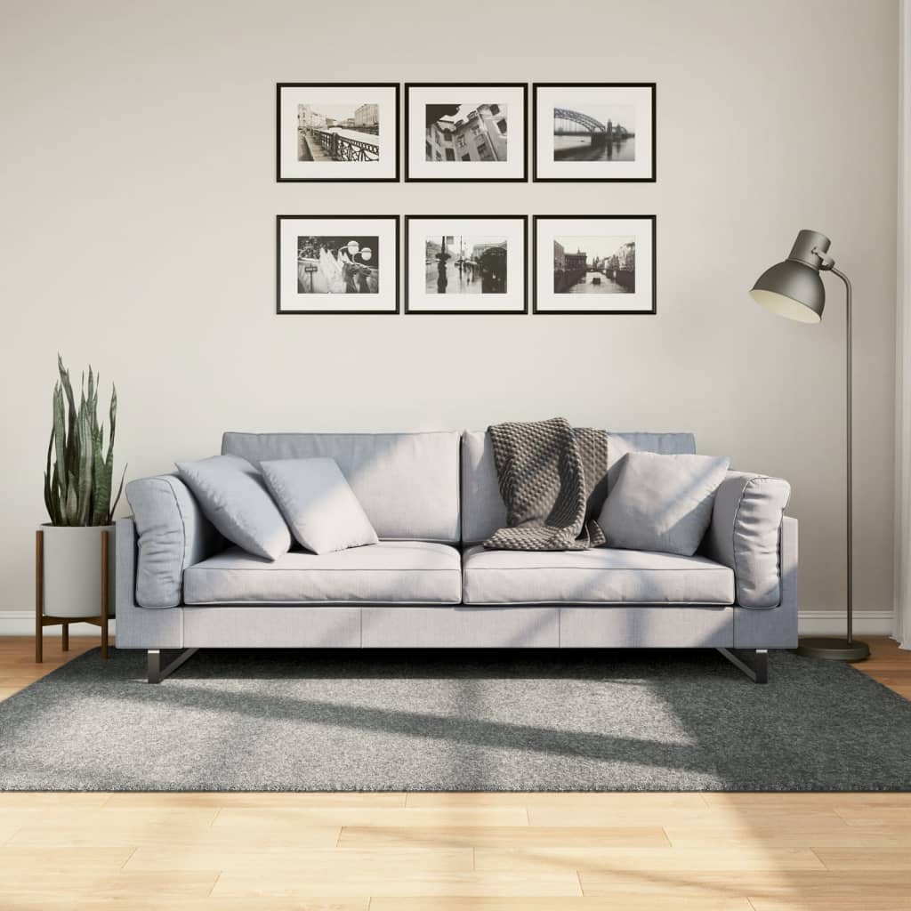 vidaXL Covor pufos cu fire înalte, verde modern, 140x200 cm