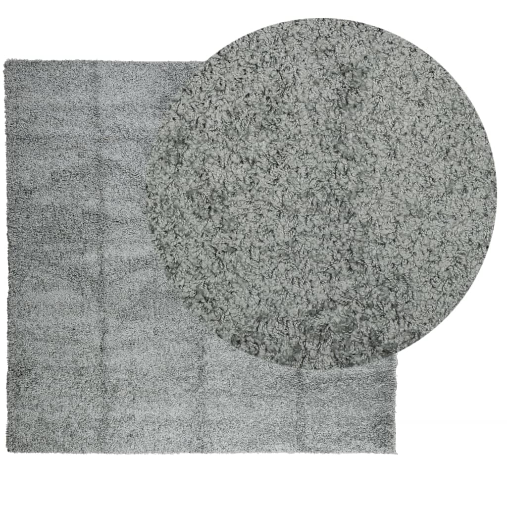 vidaXL Vloerkleed PAMPLONA shaggy hoogpolig modern 240x240 cm groen afbeelding