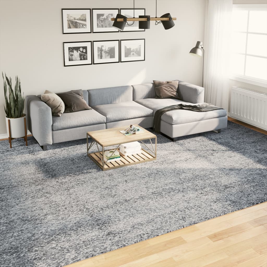 Teppich Shaggy Hochflor Modern Blau 300×400 cm