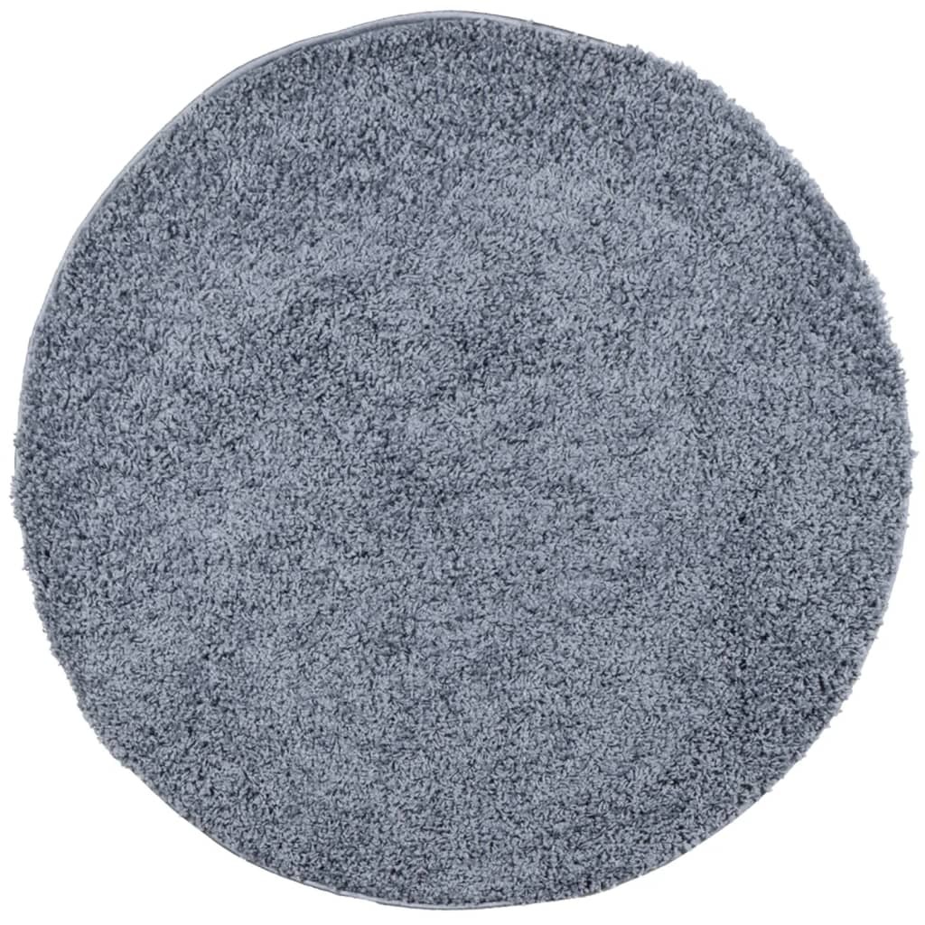 Thumbnail - vidaXL Teppich Shaggy Hochflor Modern Blau Ø 80 cm