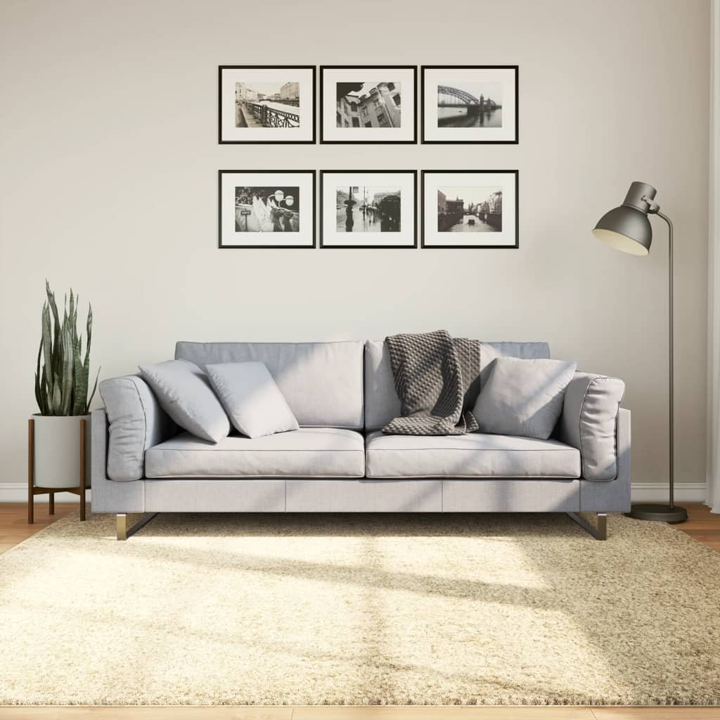 Tappeto Shaggy PAMPLONA a Pelo Lungo Moderno Oro 200x200 cm