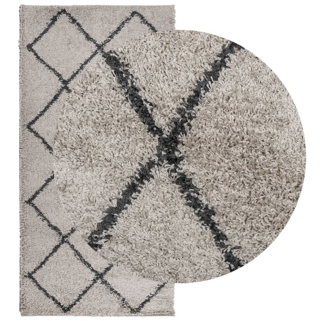vidaXL Vloerkleed PAMPLONA shaggy hoogpolig 100x200 cm beige antraciet afbeelding