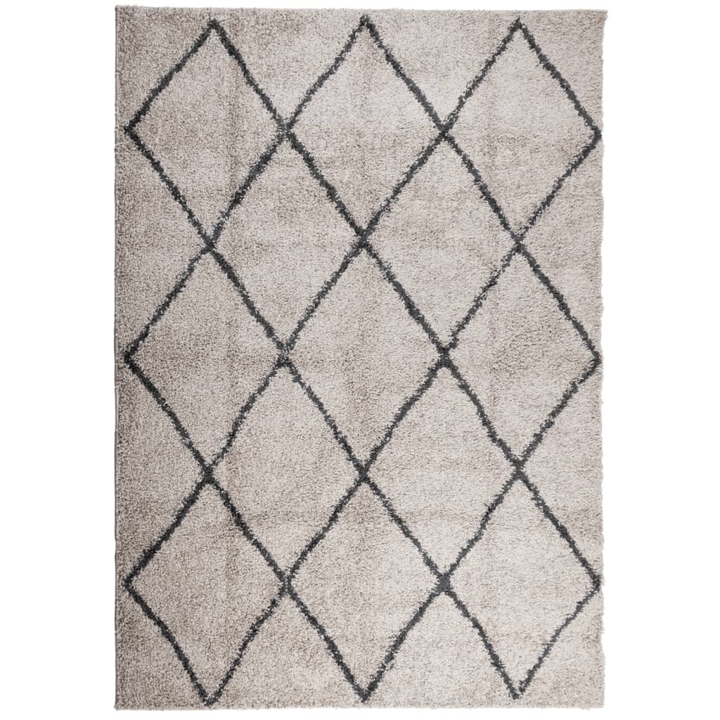 Thumbnail - vidaXL Teppich Shaggy Hochflor Modern Beige und Anthrazit 120x170 cm