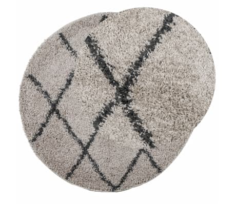 vidaXL Tapis shaggy &agrave; poils longs moderne beige et anthracite &Oslash; 240 cm