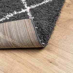 Koberec PAMPLONA s vysokým vlasem černý a krémový 100 x 200 cm - obrázek 5